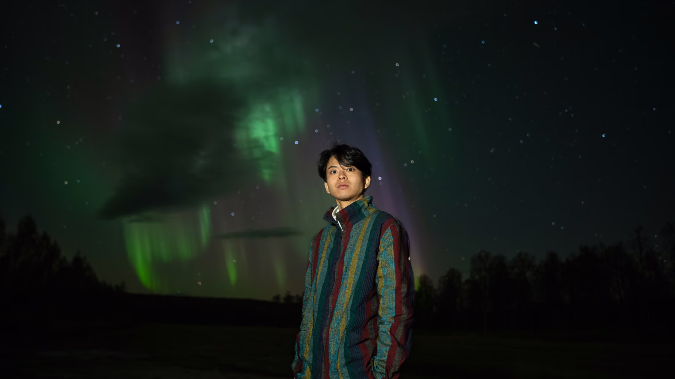 Foto real de aurora de un tour de Lapland Explorers