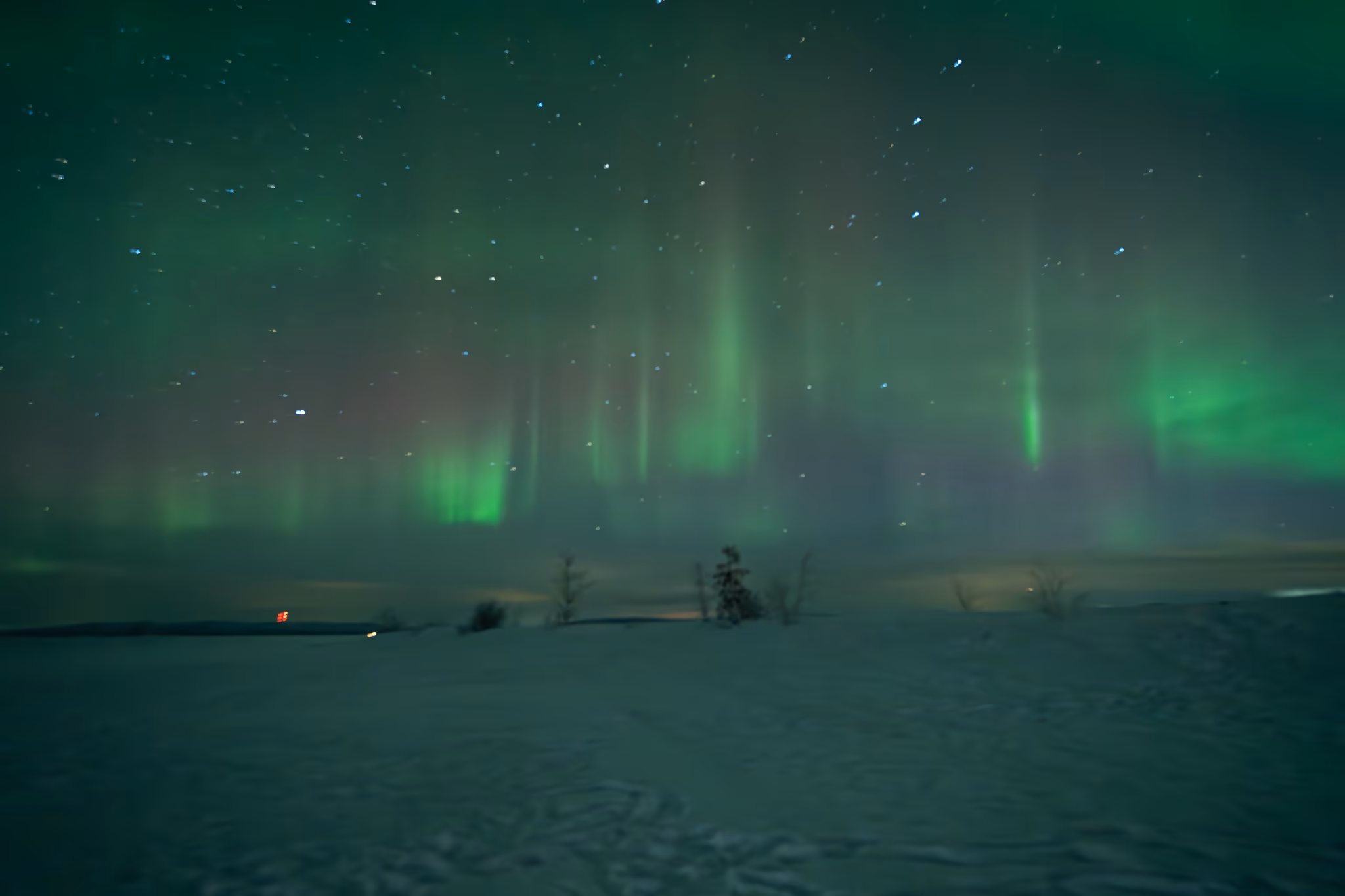Foto real de aurora de un tour de Lapland Explorers