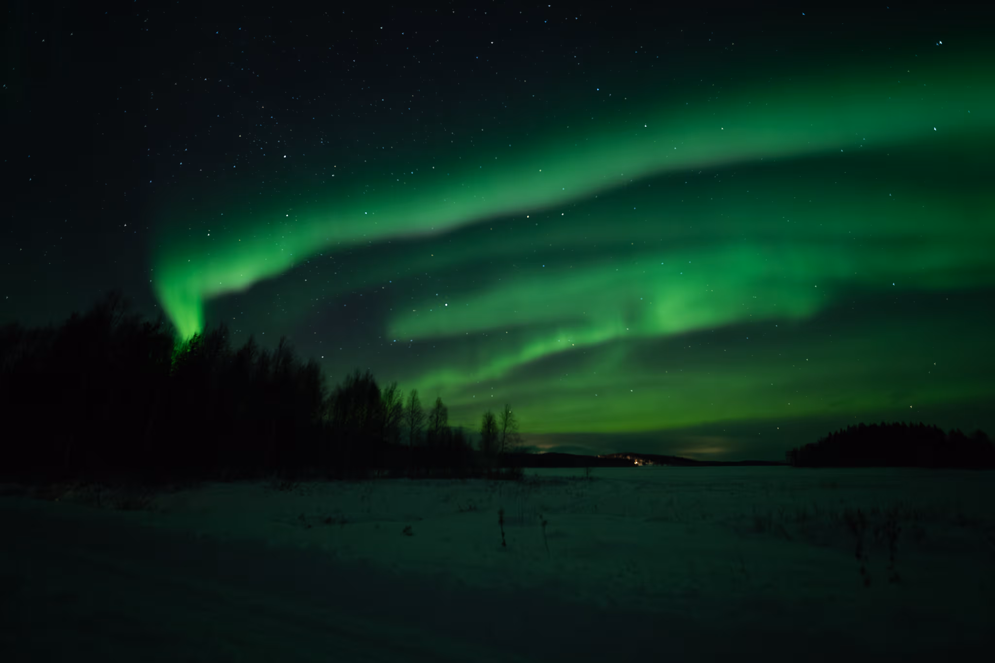 Foto real de aurora de um tour da Lapland Explorers