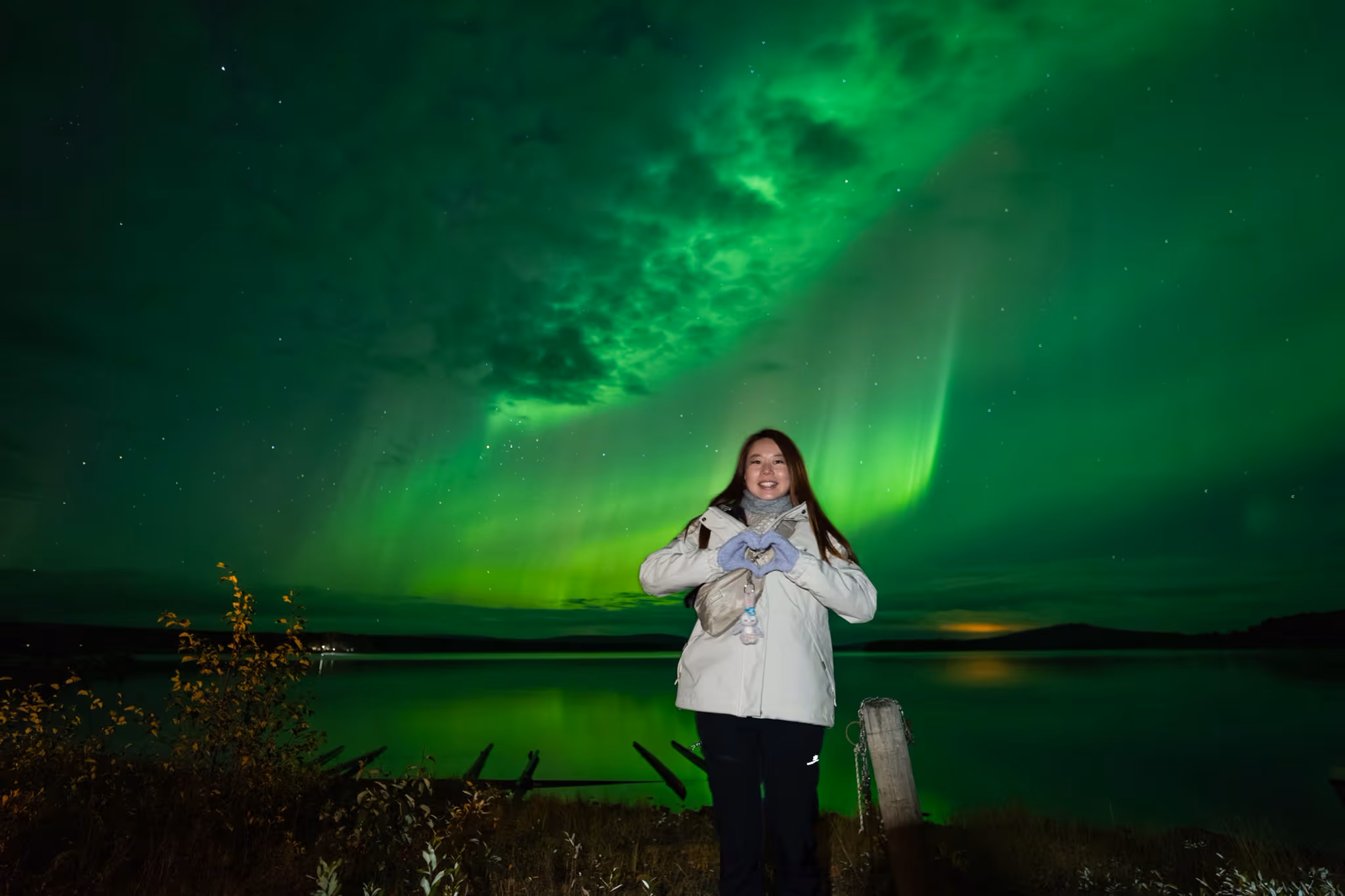 Foto real de aurora de um tour da Lapland Explorers