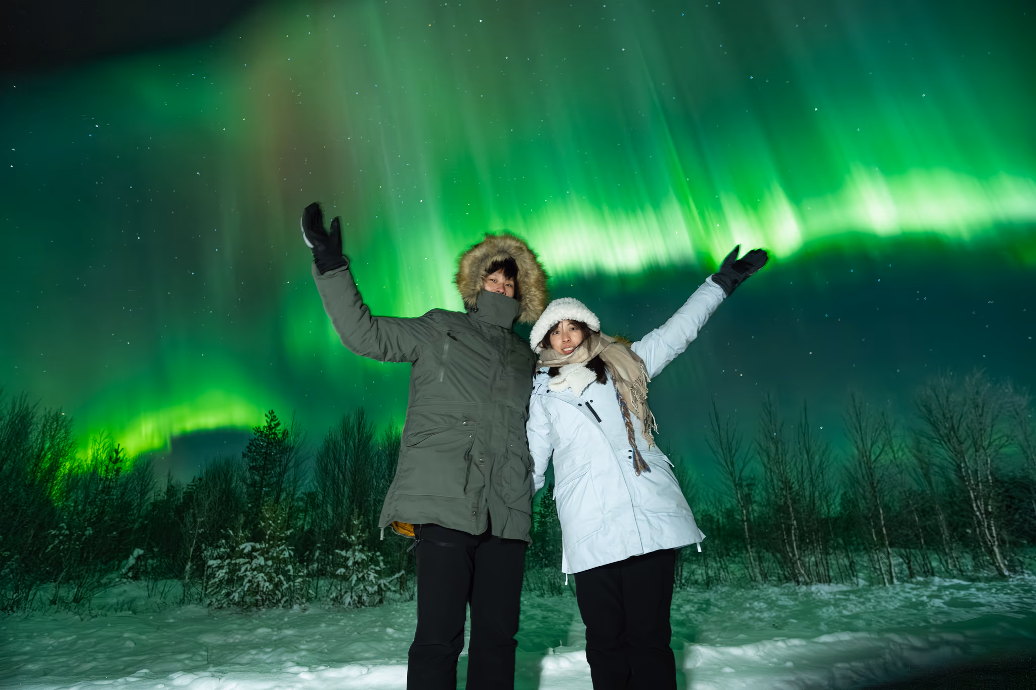 Foto real de aurora de um tour da Lapland Explorers