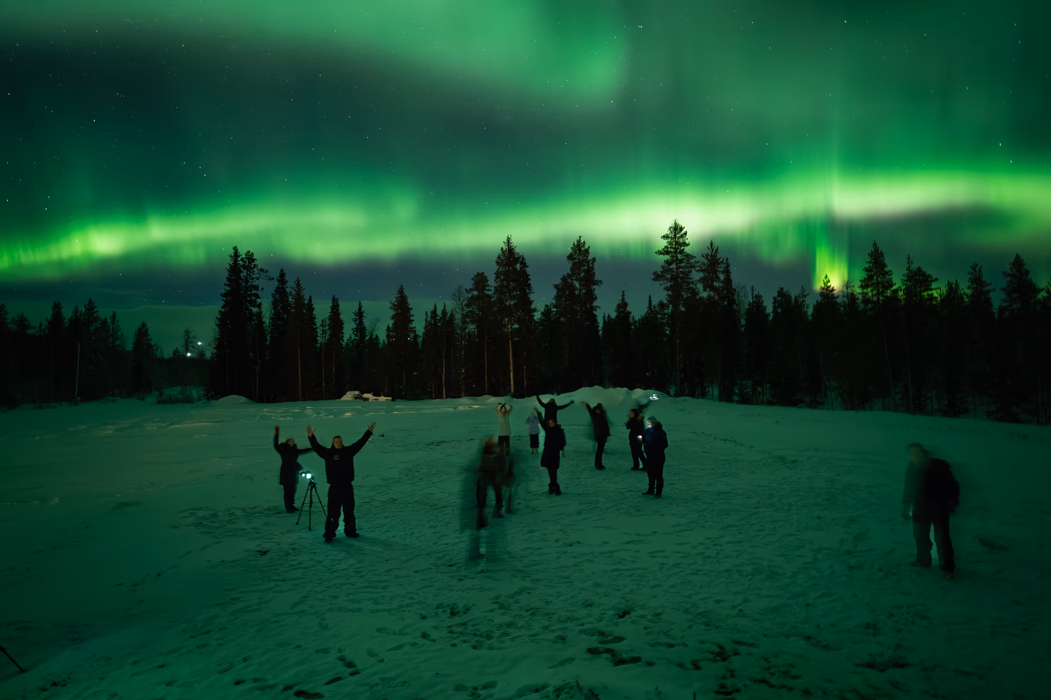 Foto real de aurora de um tour da Lapland Explorers