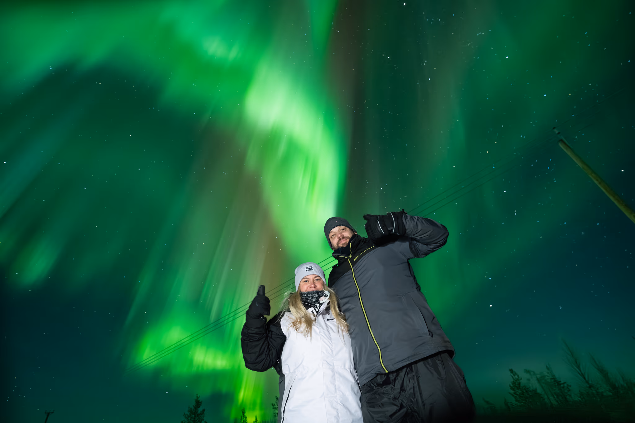 Foto reale di aurora da un tour Lapland Explorers
