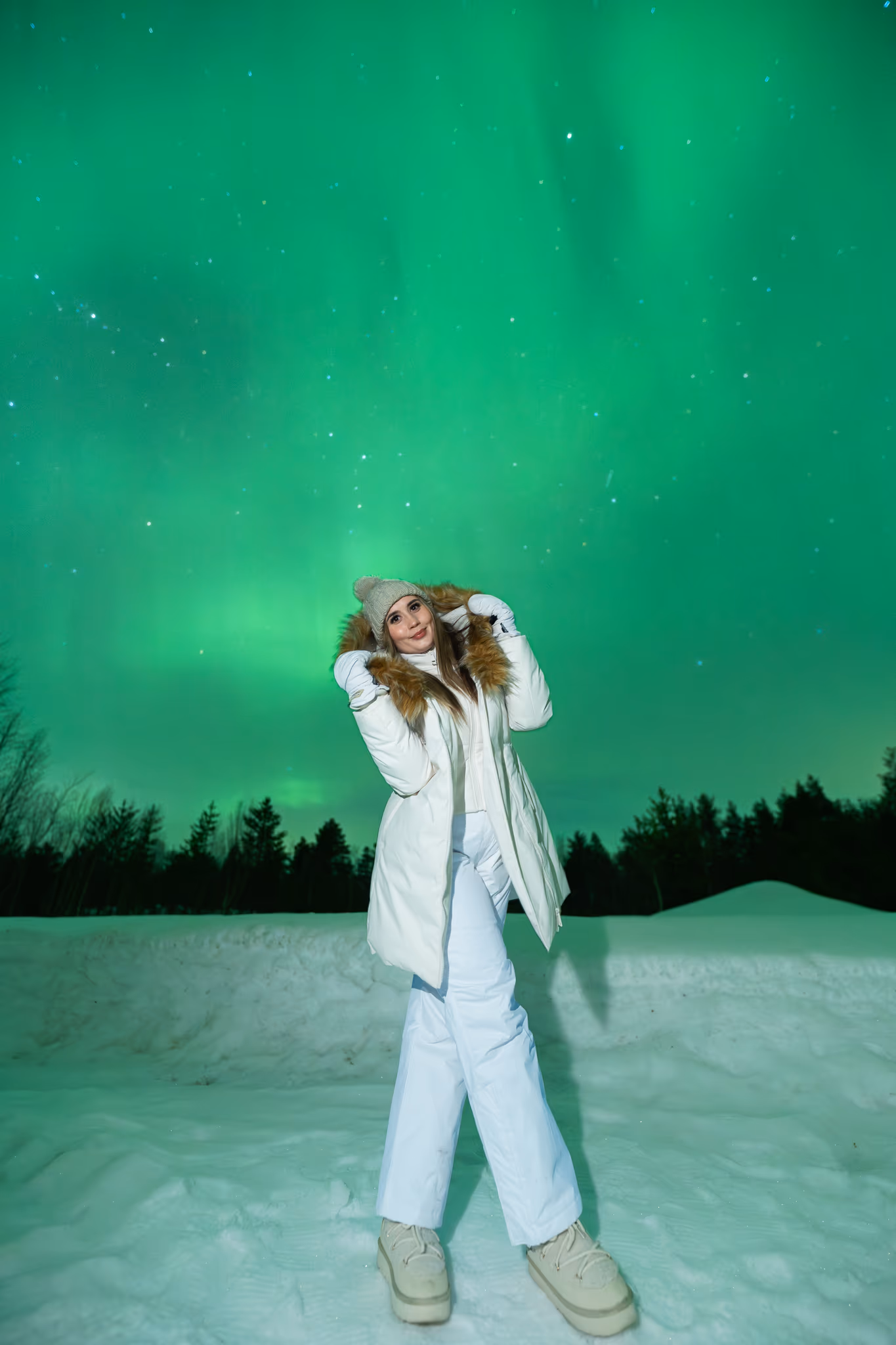 Foto reale di aurora da un tour Lapland Explorers