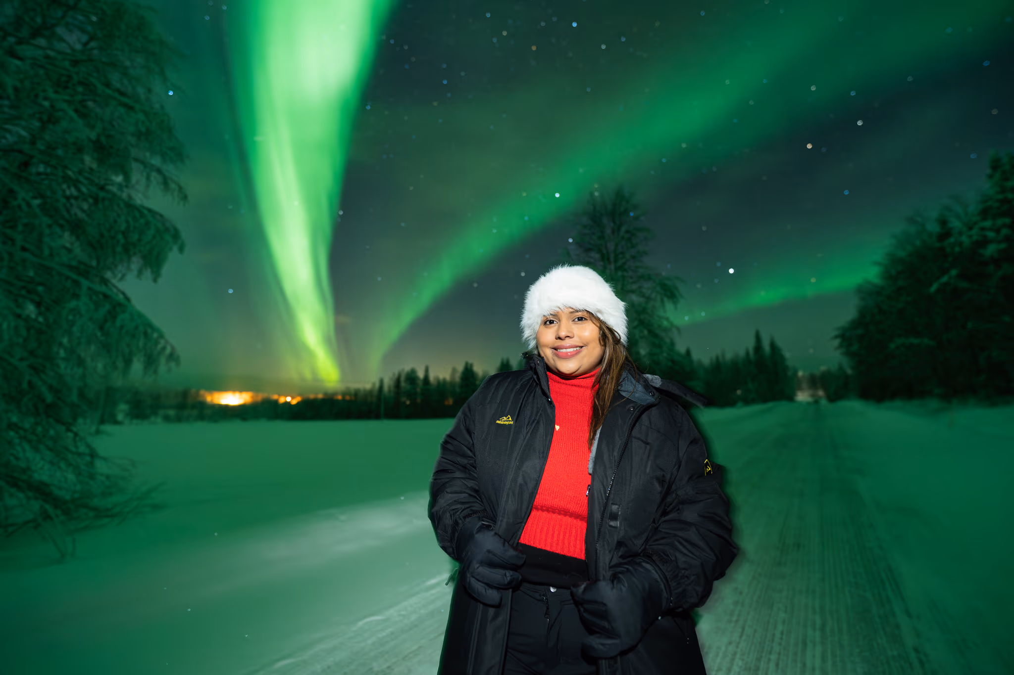 Foto reale di aurora da un tour Lapland Explorers