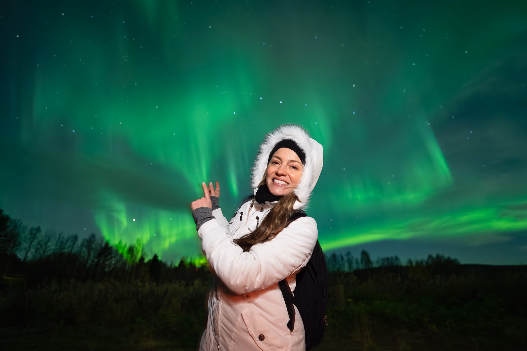 Foto real de aurora de um tour da Lapland Explorers