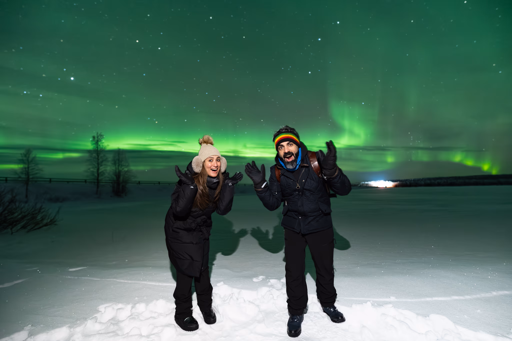 Foto real de aurora de un tour de Lapland Explorers